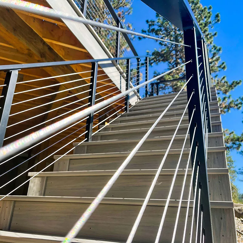 Corrimãos de arame para escadas